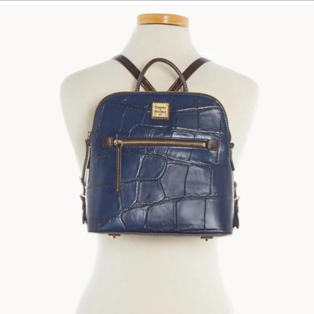 Dooney & Bourke Midnight Blue Denison Croc-Embossed Backpack